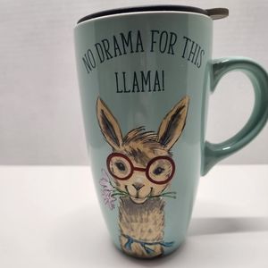 Sheffield Home. No drama for this llama tall coffee mug with lid.